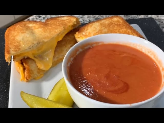 Grilled Cheese Sandwich and Fresh Tomato Soup