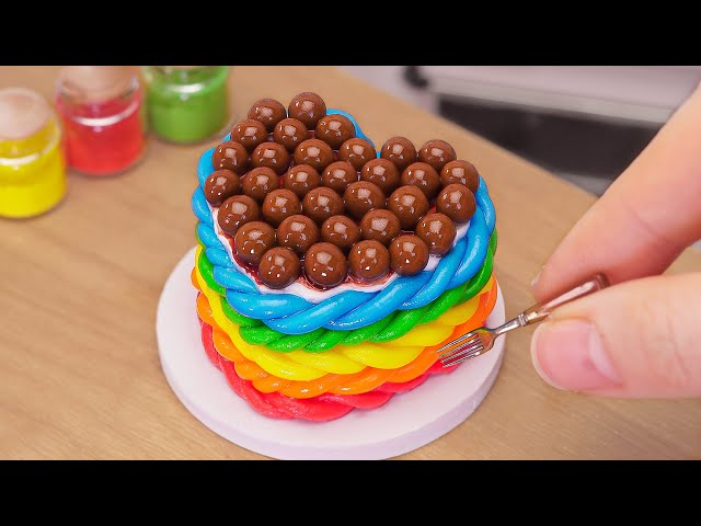 Rainbow Miniature Colorful Heart-Shaped Chocolate Cake Recipe