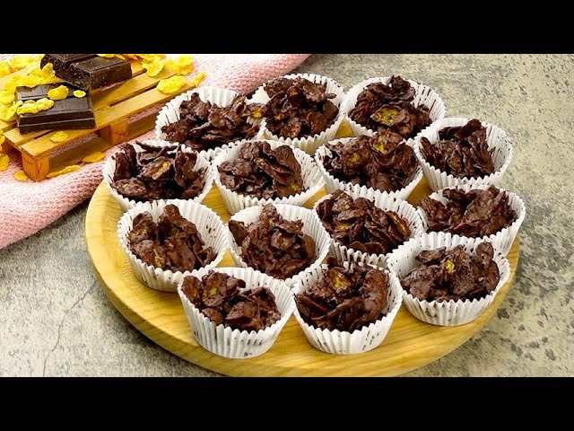 Chocolate corn flakes cakes: ready with 2 ingredients