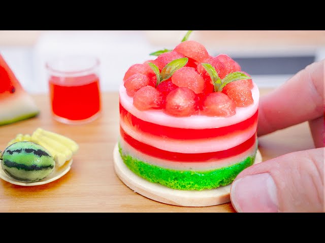 Fresh Miniature Watermelon Jelly Cake Decoration