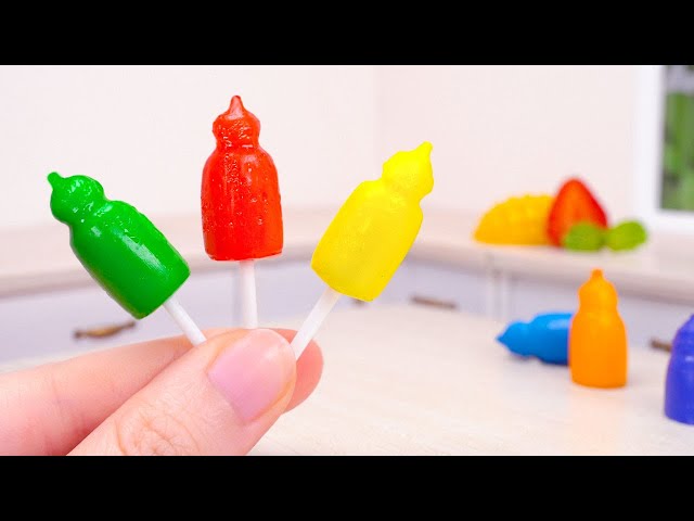 Awesome Miniature Rainbow Lollipop Decorating