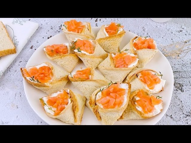 Bread pockets with cheese and salmon: delicious for a simple and original appetizer