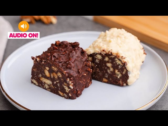 Bicolor chocolate salame: the quick and easy recipe in ASMR