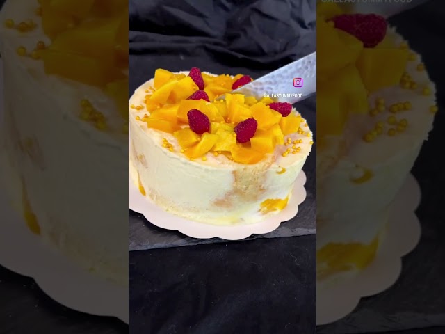 Mango rolled vanilla cake