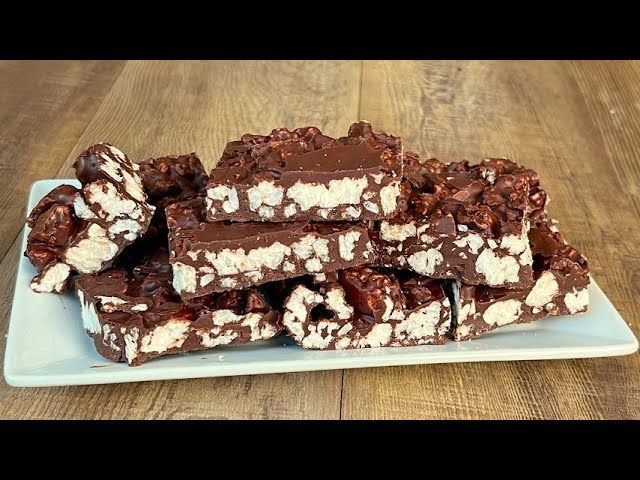 Chocolate bars with rice cakes