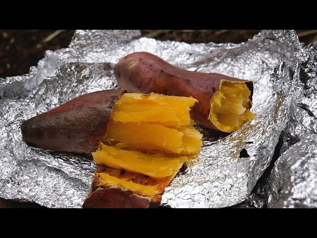 Fire-Baked sweet potatoes