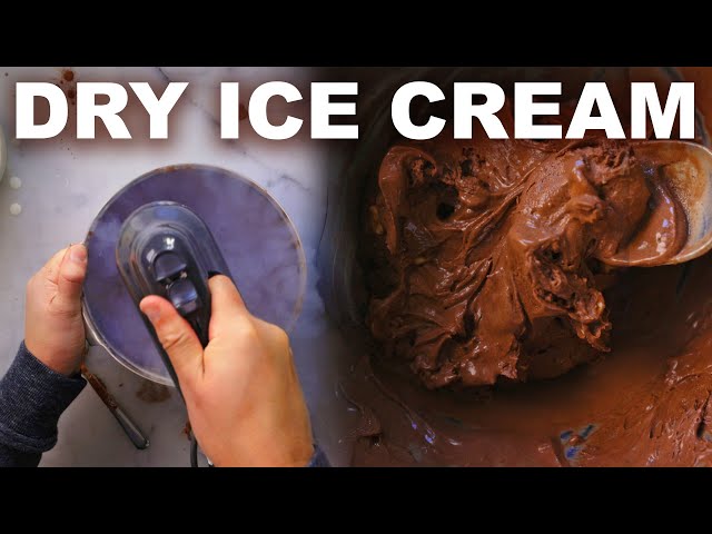 Instant, carbonated ice cream made with dry ice