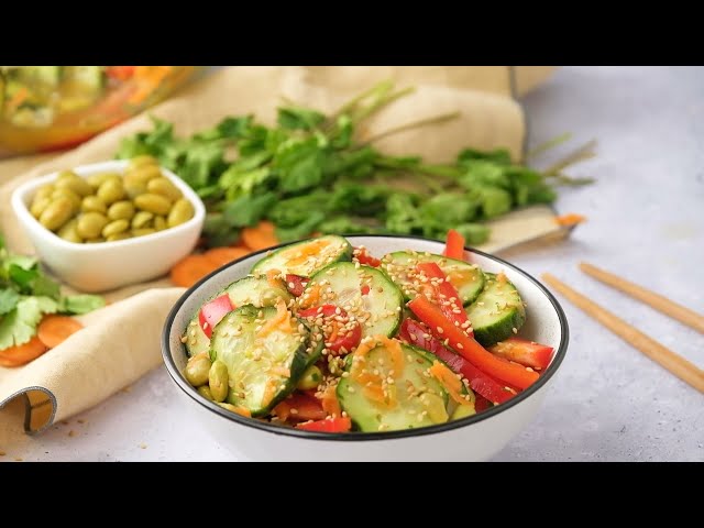 Asian Cucumber Salad with Homemade Dressing