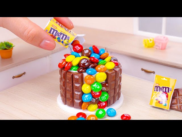 Fancy Miniature Chocolate Cake Decorating With MMs Candy