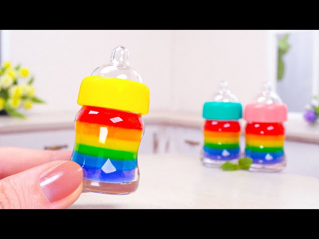 Wonderful Miniature Rainbow Fruit Jelly Decorating
