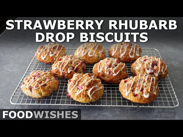 Strawberry Rhubarb Drop Biscuits