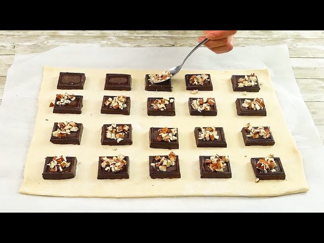 Chocolate Puff Pastry Squares