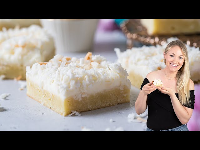 Tropical, Buttery Coconut Cream Bars