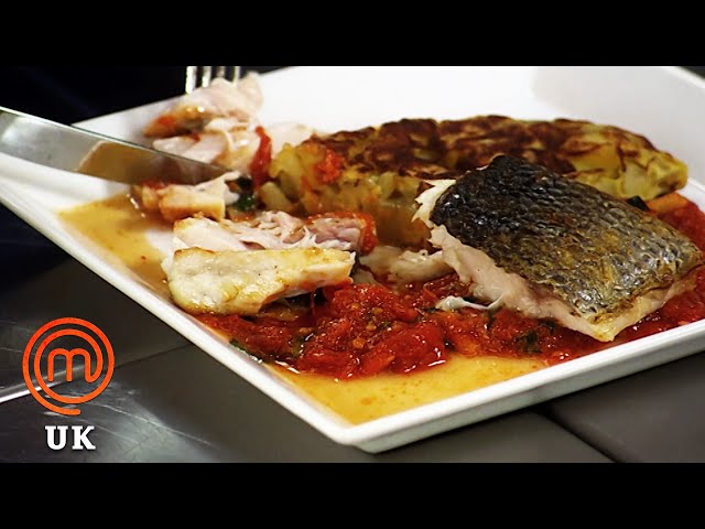 Spanish Omelette with Pan Fried Seabass