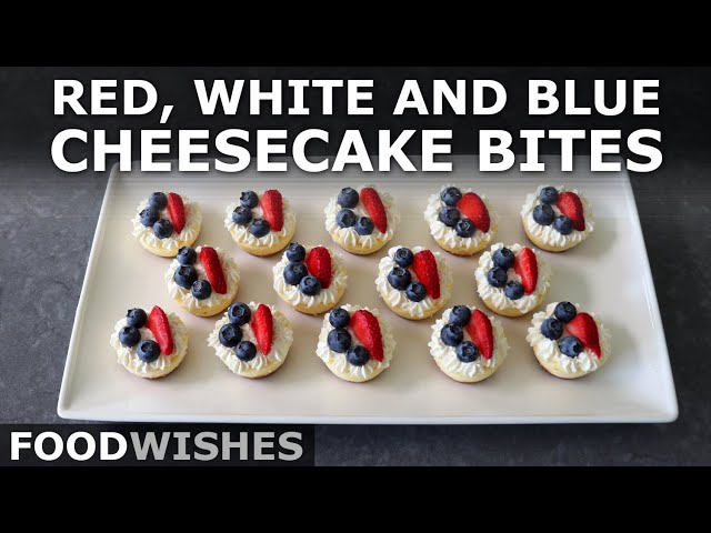Red, White & Blue Cheesecake Bites
