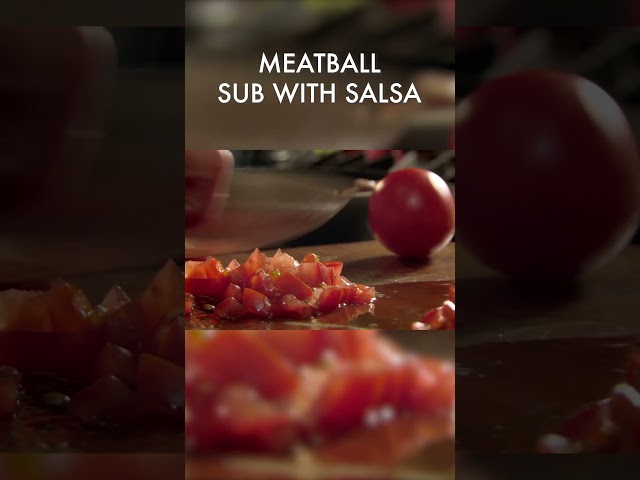 Meatball Sub With Mozzarella & Salsa
