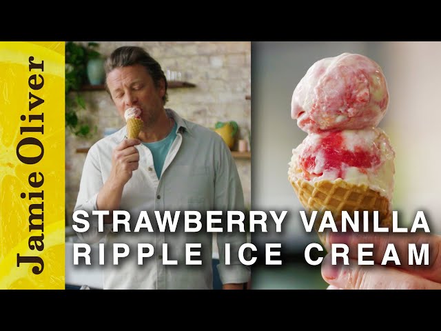 Homemade Strawberry Vanilla Ice Cream