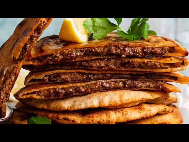 Arayes - Lebanese Meat Stuffed Pitas