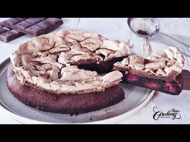 Flourless Chocolate Raspberry Meringue Cake