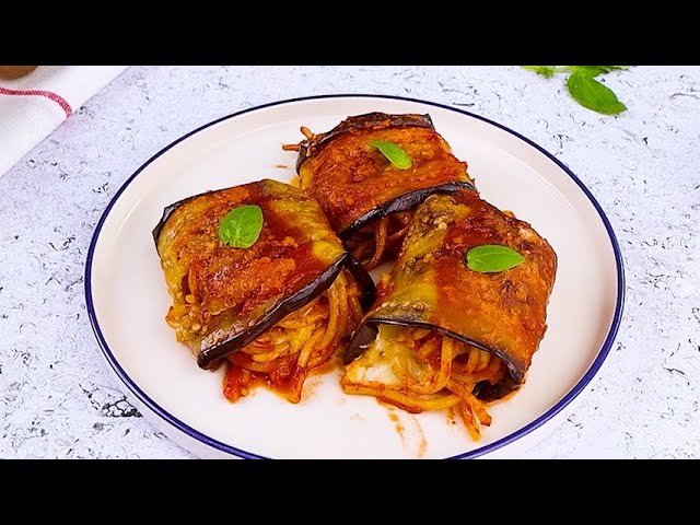 Eggplant and Spaghetti Rolls