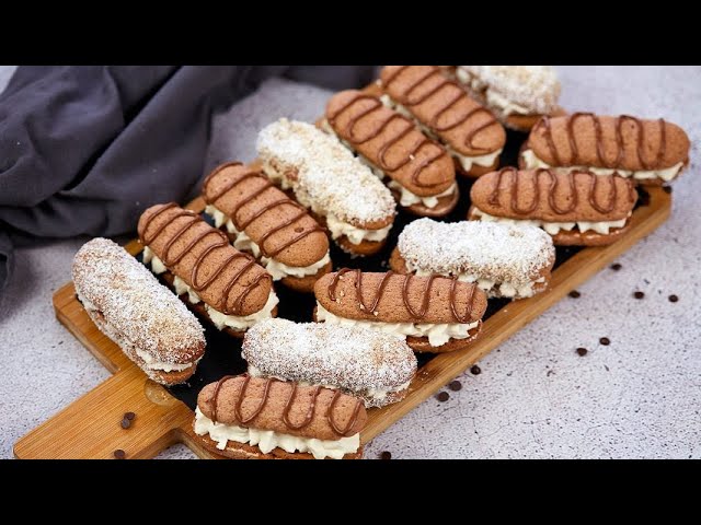 Cocoa biscuits with mascarpone, coconut and coffee
