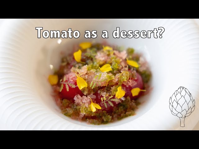 Fine Dining Tomato & Basil Dessert