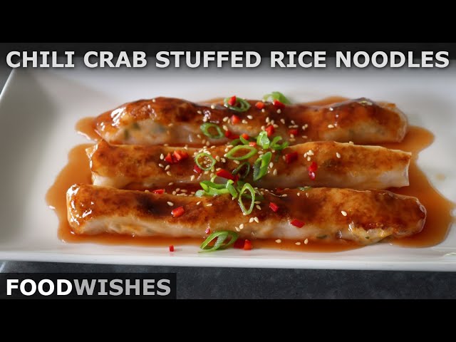 Chili Crab Stuffed Rice Noodles