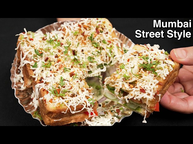 Street Style Vegetable Cheese Grill Sandwich Without Griller