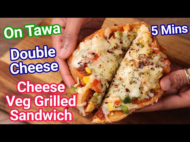 Street Style Double Cheese Veg Grilled Sandwich