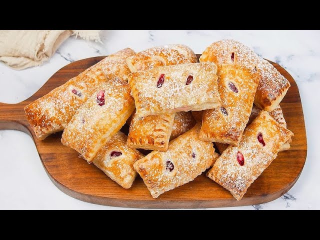 Puff Pastry Parcels with Cream and Cherries