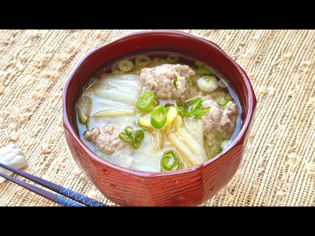Miso Soup with Pork Meatballs