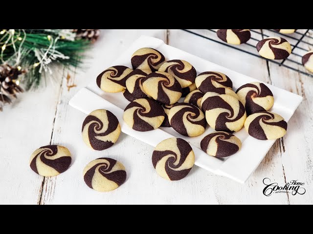 Chocolate Vanilla Butter Swirl Cookies