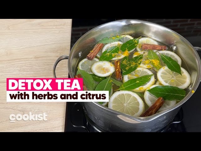 Detox Tea with Herbs and Citrus Fruits