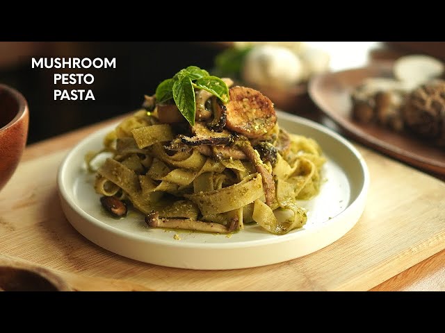 Easy Mushroom Pesto Pasta