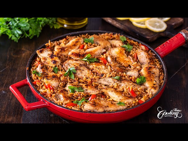 Toasted Orzo with Chicken
