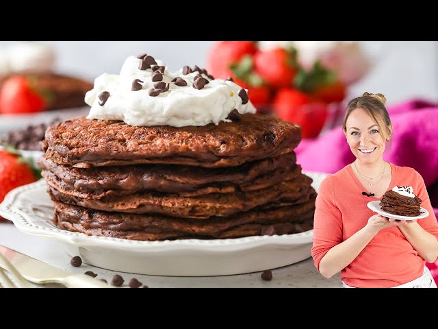 Extremely Chocolatey and Fluffy Chocolate Pancakes