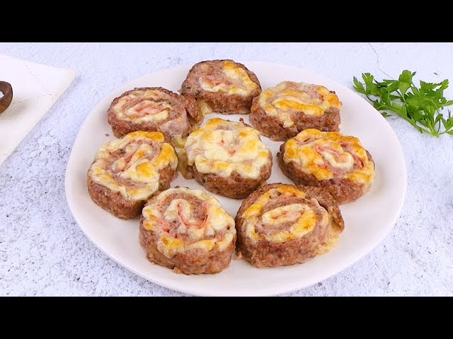 Meat Rolls with Ham and Cheese