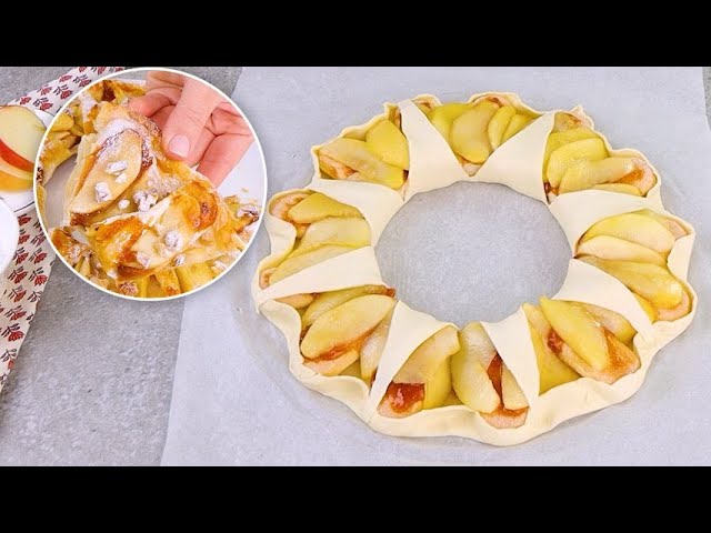 Puff Pastry Donut with Apples and Ladyfingers