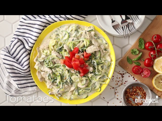 Lemon Herb Chicken with Zucchini Pasta and Ricotta