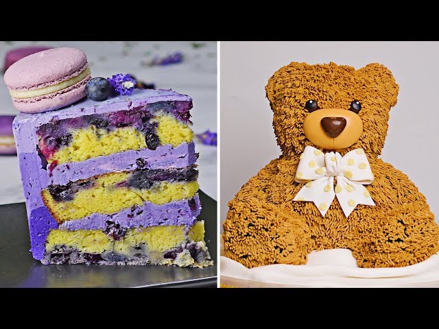 2 hacks one amazing ombre blueberry cake Top Easy Homemade Cake Decoration ideas by So Yummy