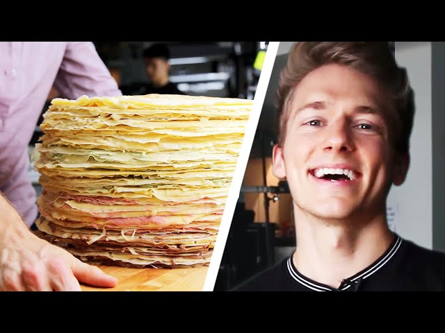 100 Layer Giant Crepe Cake Challenge