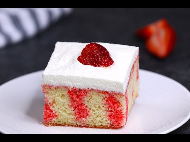 The Best Strawberry Poke Cake