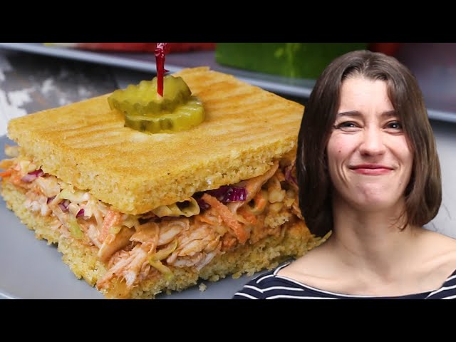 Sheet Pan BBQ Cornbread Sandwich With Alexis