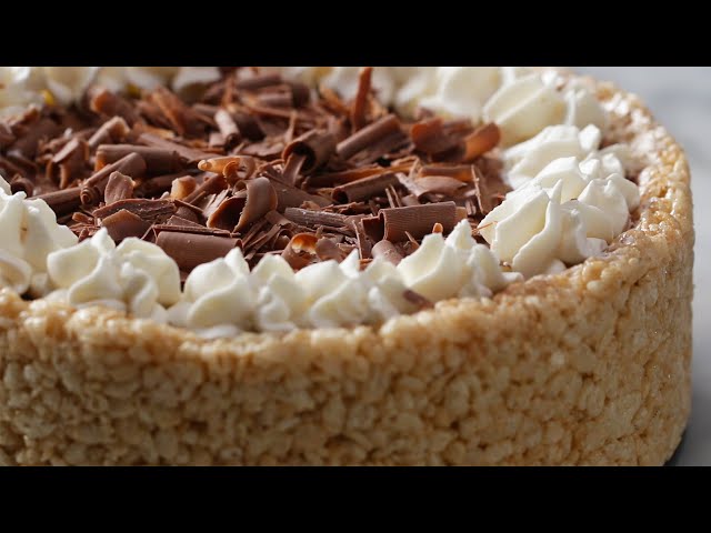 Crispy Rice Cereal Chocolate Cheesecake