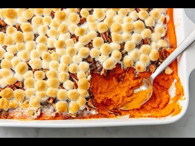 Sweet Potato Casserole With Marshmallows AND Pecans