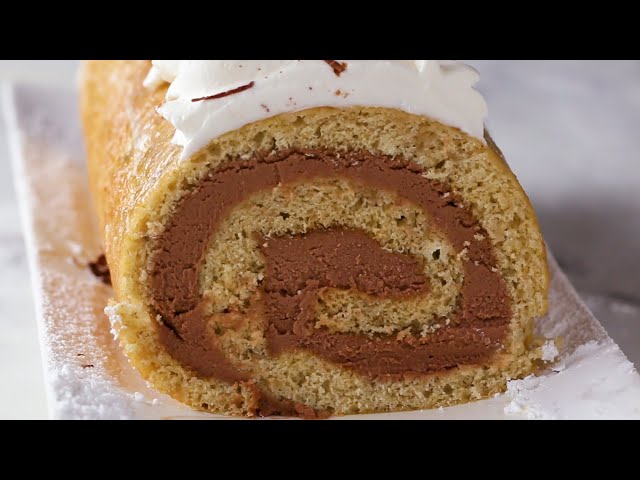 Banana Bread Chocolate Cheesecake Swiss Roll