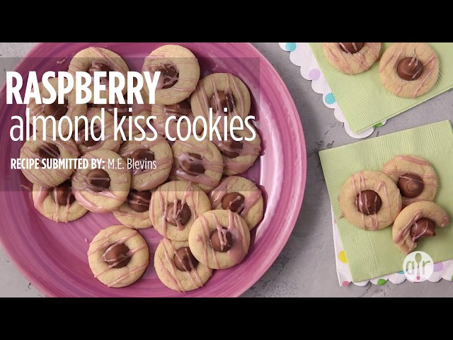 Raspberry Almond Kiss Cookies