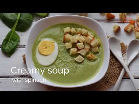 Creamy soup with spinach