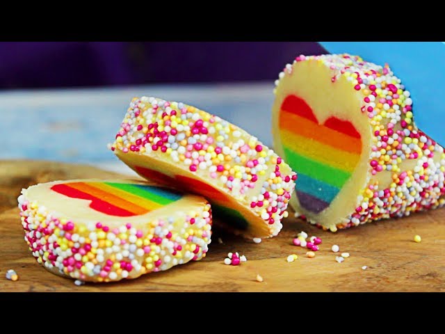 Rainbow Heart Cookies