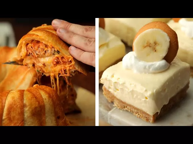 Chicken Tinga Party Ring and Banana Pudding Cheesecake Bars